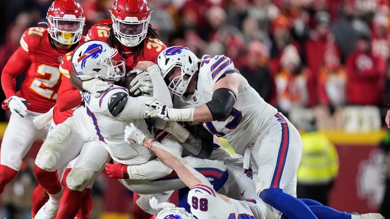 NFL fans unleash fury at refs over Bills’ questionable ball spot in AFC title game loss