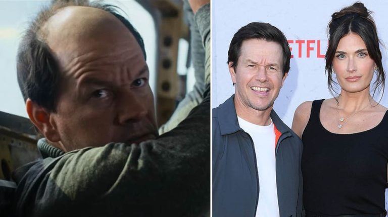 Mark Wahlberg’s wife ‘dove under the covers’ when she saw actor’s shaved head for bald role in ‘Flight Risk’